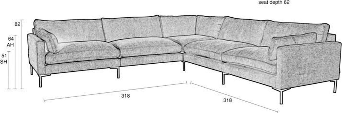 Zuiver Summer Hoekbank - Grijs