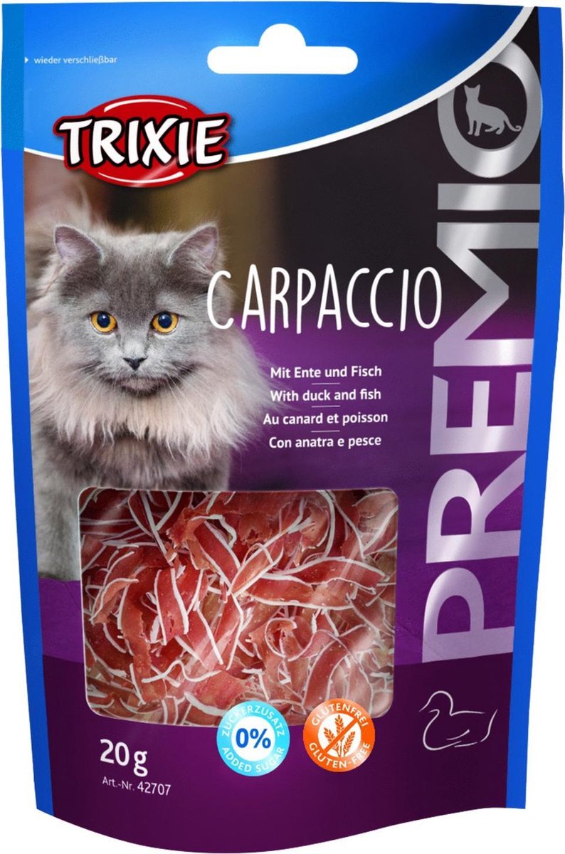 Trixie Premio Carpaccio - Kattensnack - Eend Vis 20 g