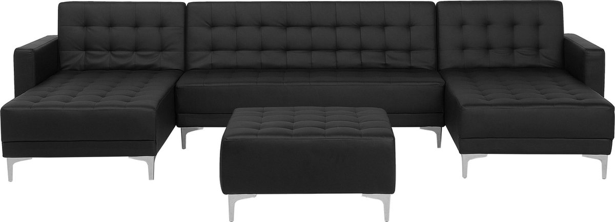 Beliani Aberdeen Slaapbank Stof 348x168x83 - Zwart