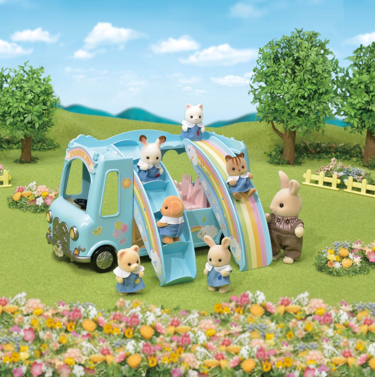 Sylvanian Families Regenboog Babybus 5317 - Blauw