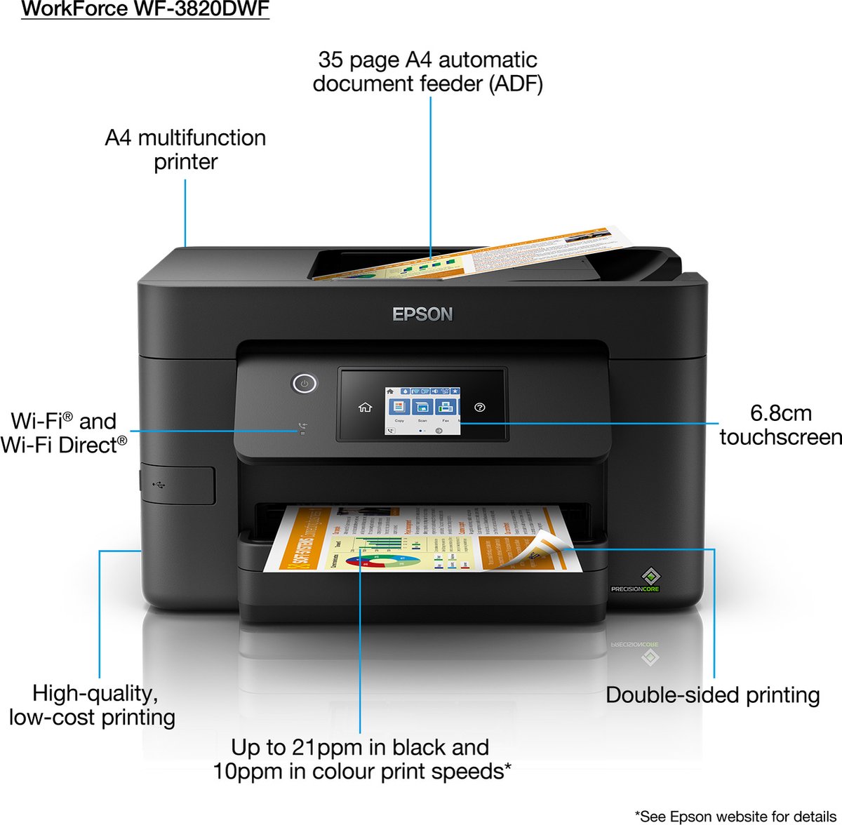 Epson WorkForce WF-3820DWF - Zwart