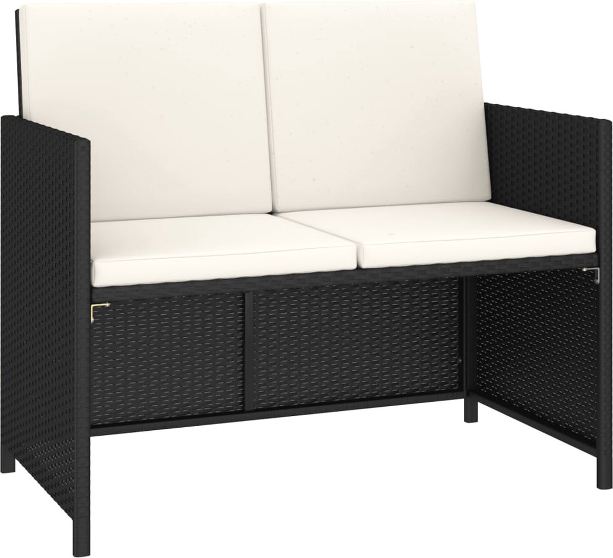 Vidaxl 6-delige Tuinset Poly Rattan En Acaciahout - Zwart