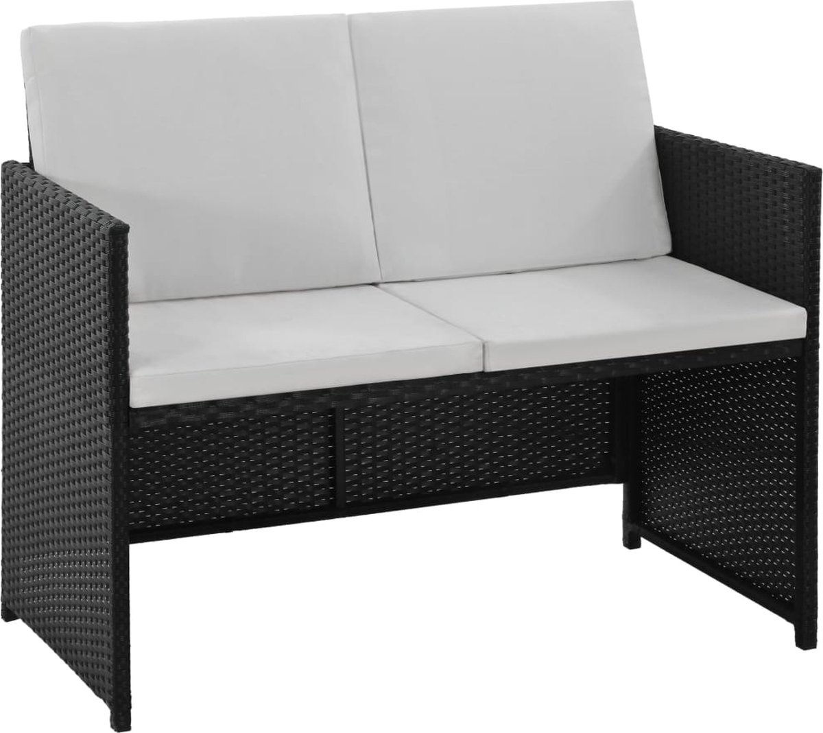 Vidaxl 6-delige Tuinset Poly Rattan En Acaciahout - Zwart