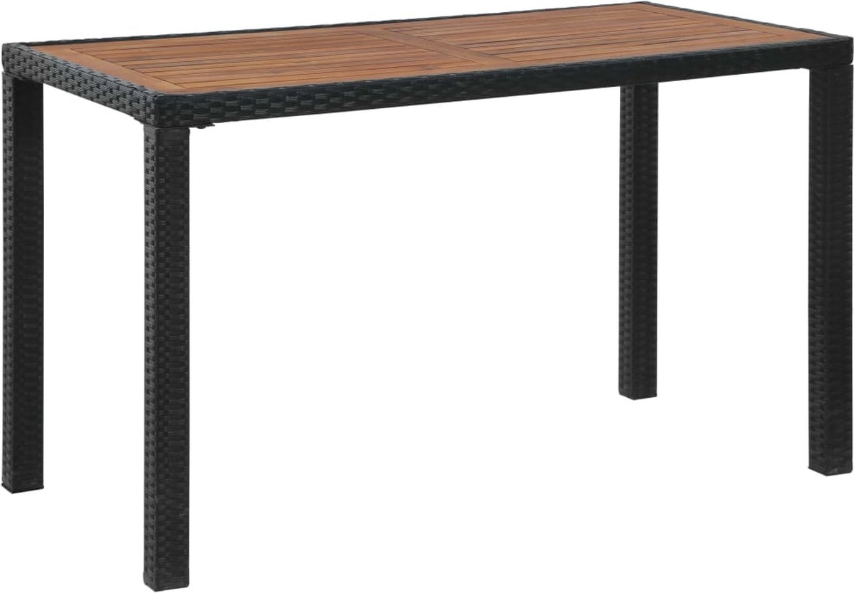 Vidaxl 6-delige Tuinset Poly Rattan En Acaciahout - Zwart