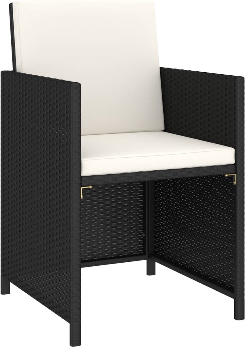 Vidaxl 6-delige Tuinset Poly Rattan En Acaciahout - Zwart
