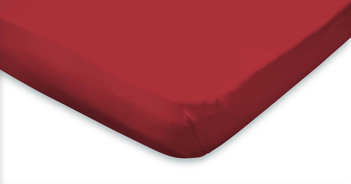 Elegance Topper Hoeslaken Jersey Katoen - 160x210/220cm - Rood