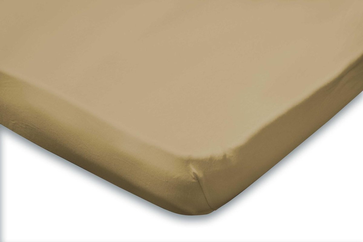 Elegance Topper Hoeslaken Jersey Katoen - Zand 160x210/220cm - Bruin