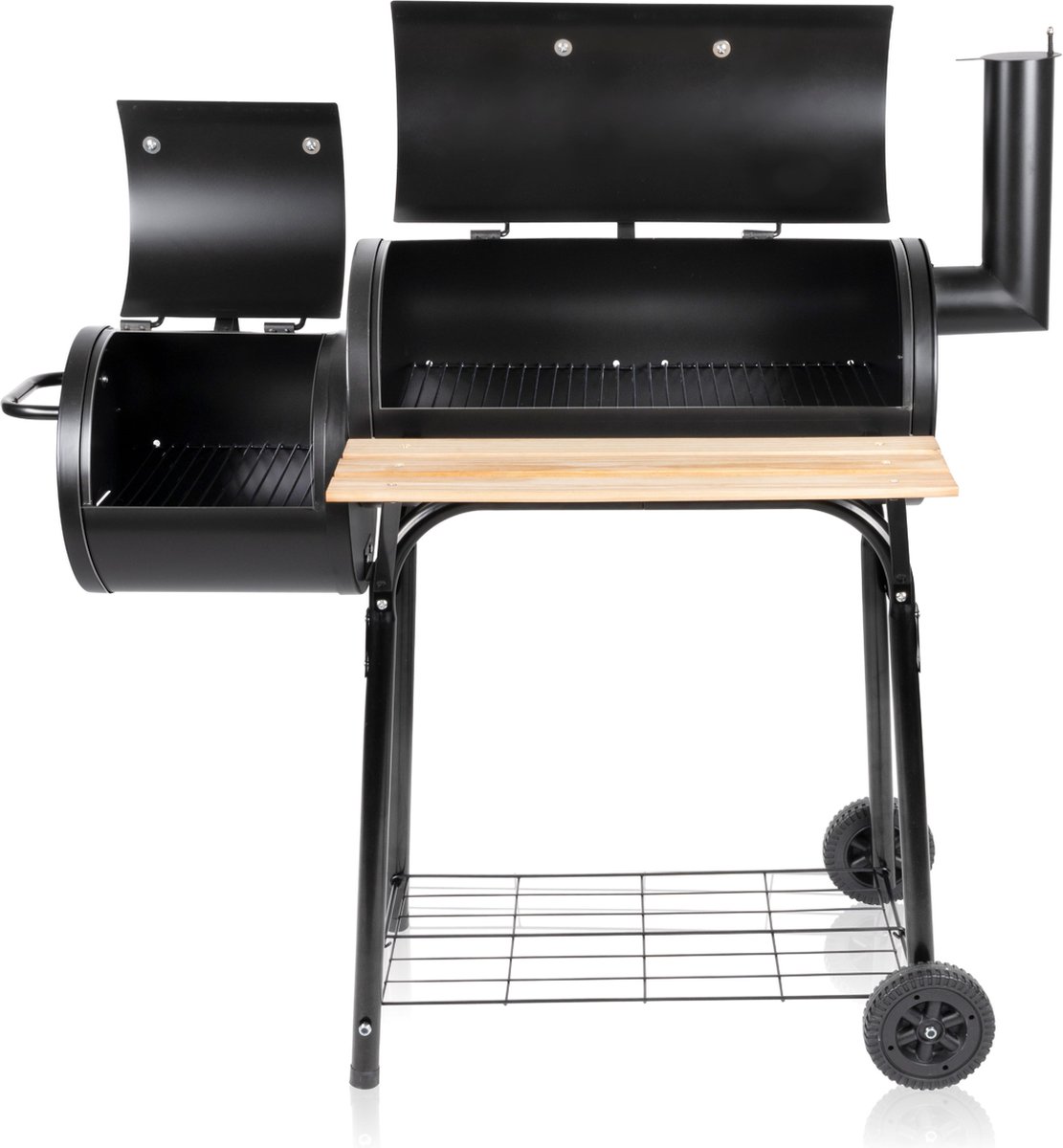 BBQ Collection Smokerbarbecue - Bbq Smoker - Met Aparte Smoker - Instelbare Schoorsteen - 104 X 58 X 114 Cm - Zwart