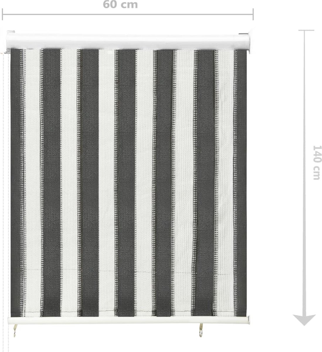 Vidaxl Rolgordijn Voor Buiten Gestreept 60x140 Cm Antraciet En - Grijs