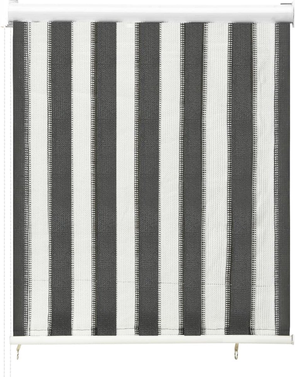 Vidaxl Rolgordijn Voor Buiten Gestreept 60x140 Cm Antraciet En - Grijs