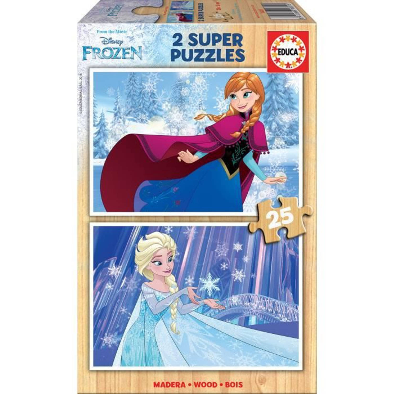 The Queen Of Snow Houten Puzzel 2x25 Stukjes