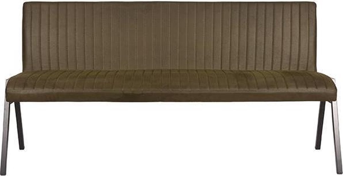 LABEL51 Eetkamerbank Matz - Army Green - Microfiber - 175 Cm - Groen