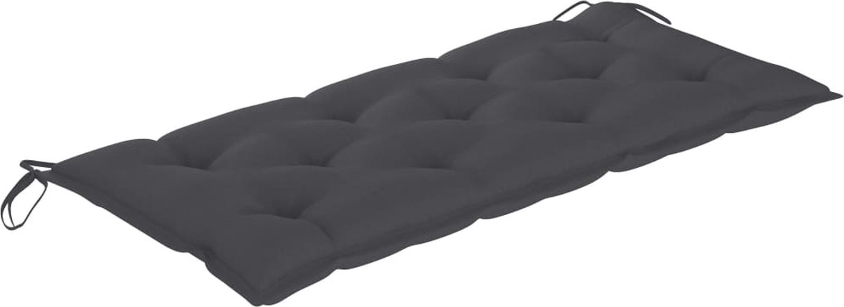 Vidaxl Schommelbank Met Antracietkleurig Kussen 120 Cm Teakhout - Grijs