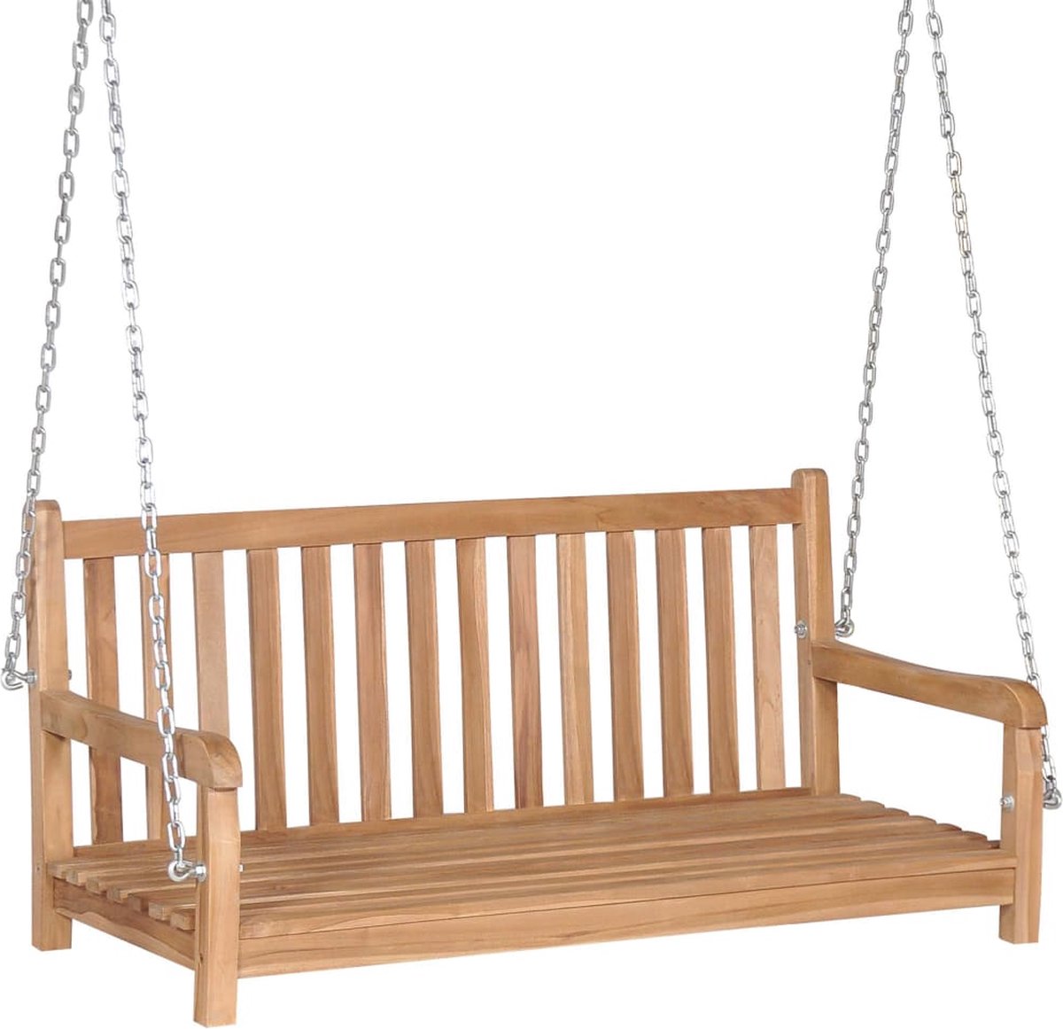 Vidaxl Schommelbank Met Antracietkleurig Kussen 120 Cm Teakhout - Grijs