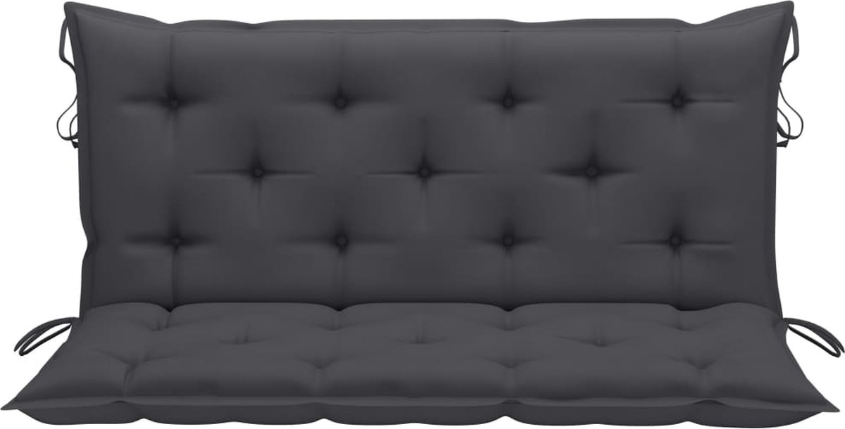 Vidaxl Schommelbank Met Antracietkleurig Kussen 120 Cm Teakhout - Grijs