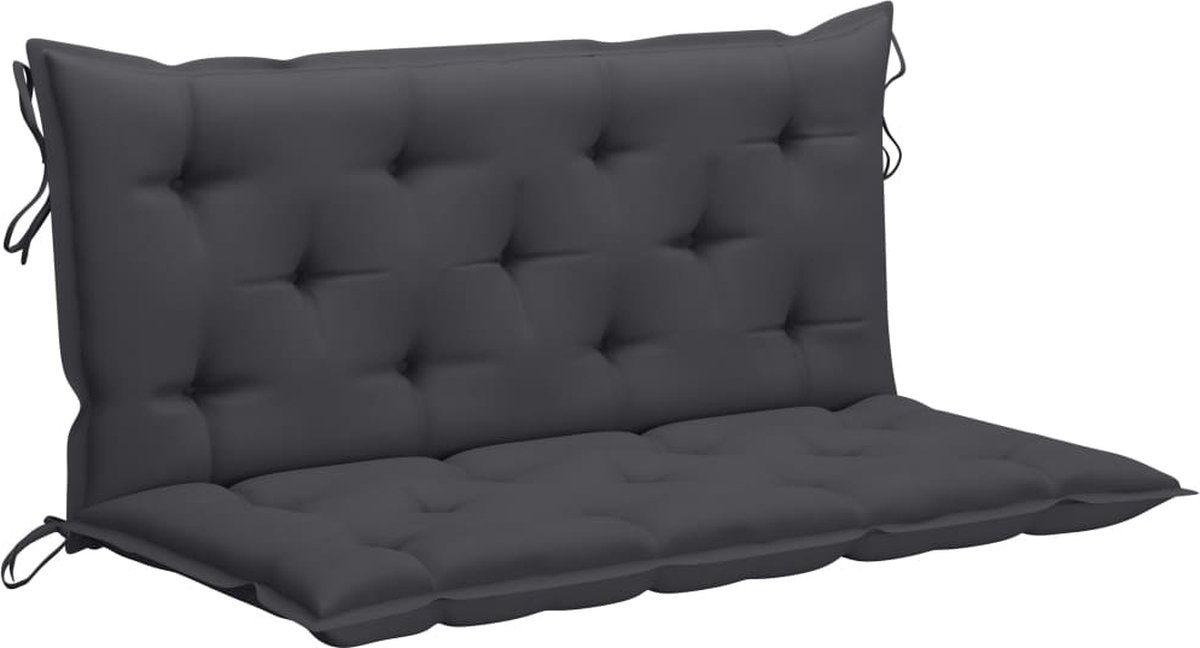 Vidaxl Schommelbank Met Antracietkleurig Kussen 120 Cm Teakhout - Grijs