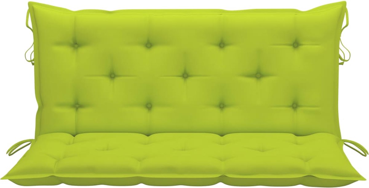 Vidaxl Schommelbank Met Helder Kussen 120 Cm Massief Teakhout - Groen