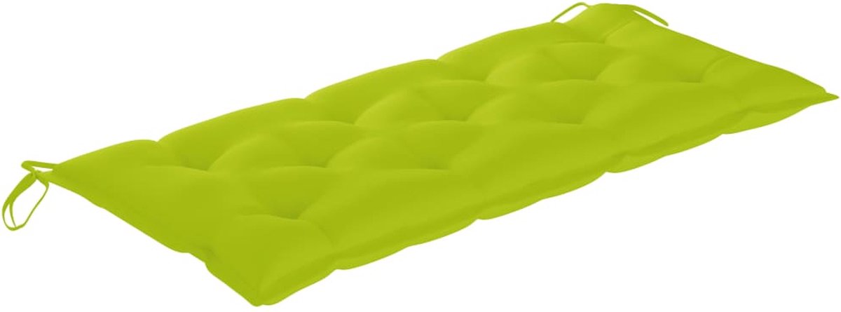 Vidaxl Schommelbank Met Helder Kussen 120 Cm Massief Teakhout - Groen