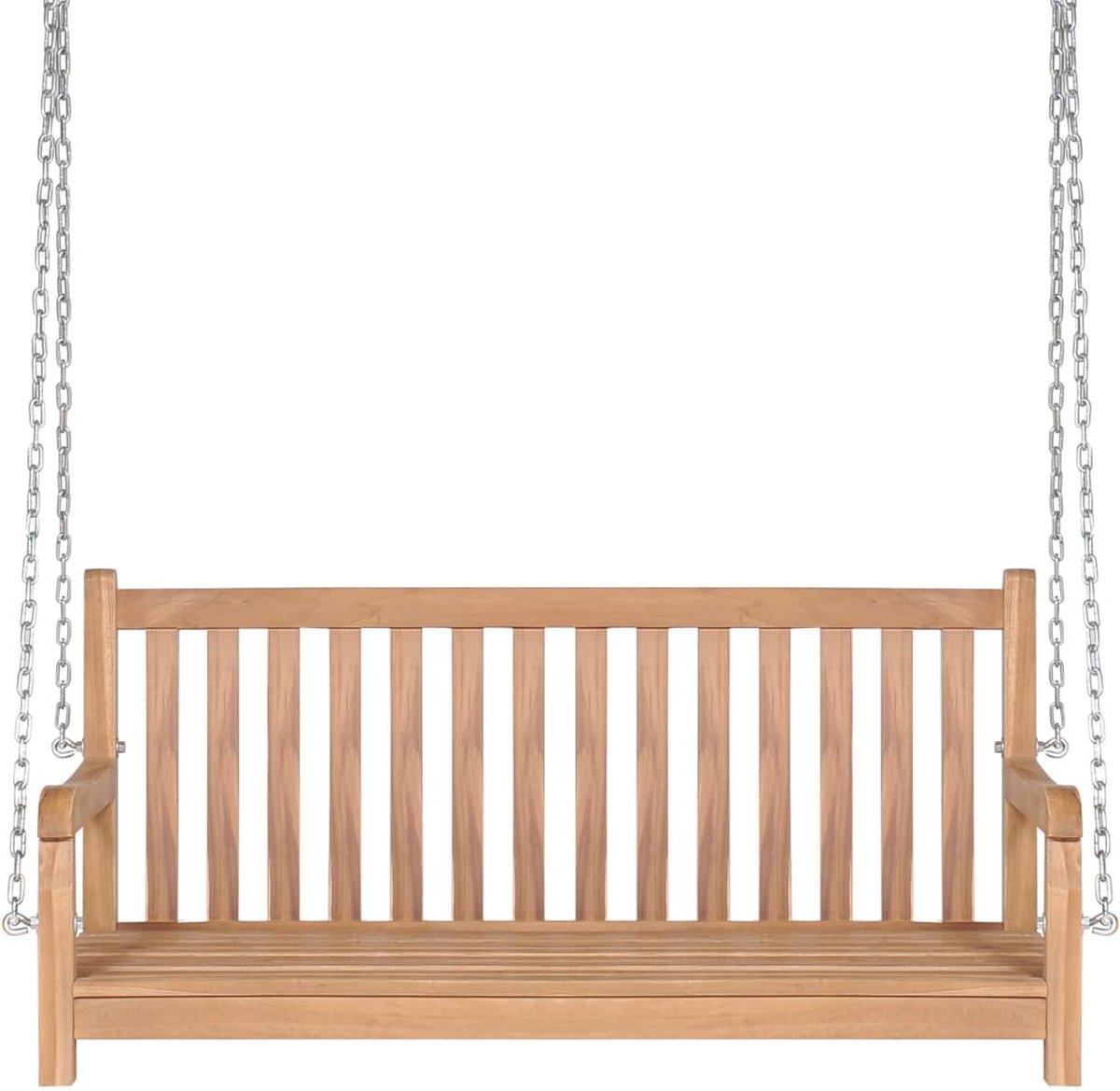 Vidaxl Schommelbank Met Helder Kussen 120 Cm Massief Teakhout - Groen