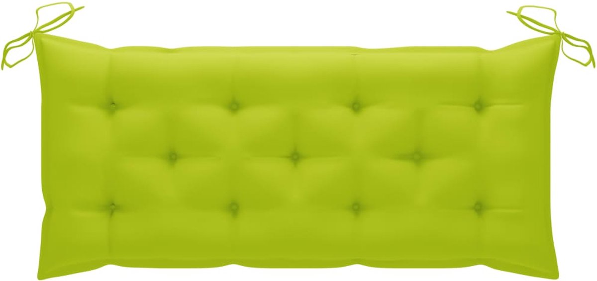 Vidaxl Schommelbank Met Helder Kussen 120 Cm Massief Teakhout - Groen