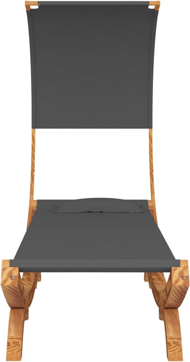 Vidaxl Hangmat Met Luifel 100x216x162 Cm Massief Vurenhout Antraciet - Grijs