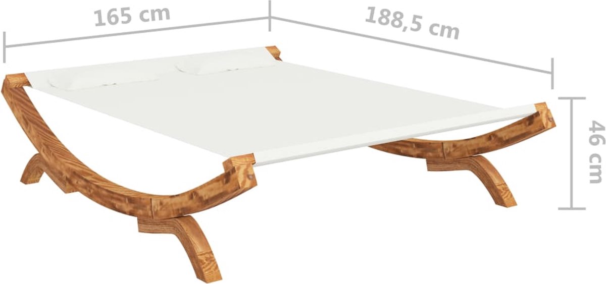 Vidaxl Hangmat 165x188,5x46 Cm Massief Vurenhout Crèmekleurig