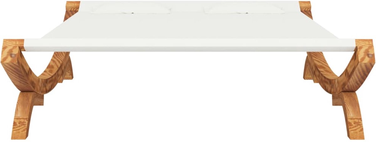 Vidaxl Hangmat 165x188,5x46 Cm Massief Vurenhout Crèmekleurig