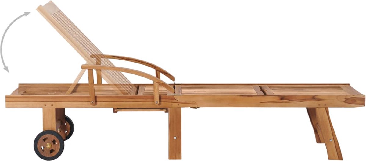 Vidaxl Ligbedden 2 St Met Tafel Massief Teakhout - Bruin