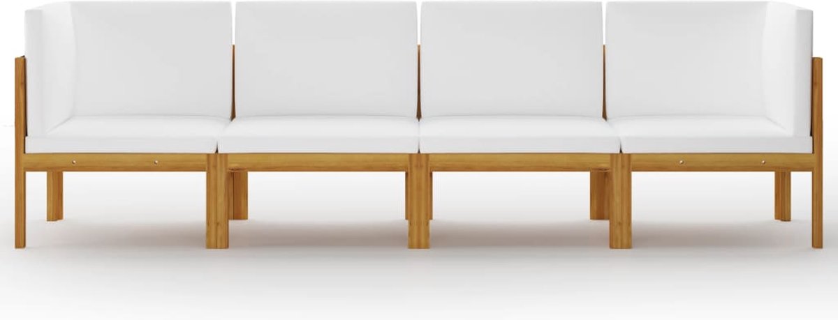 Vidaxl Tuinbank 4-zits Met Kussen Massief Acaciahout - Bruin