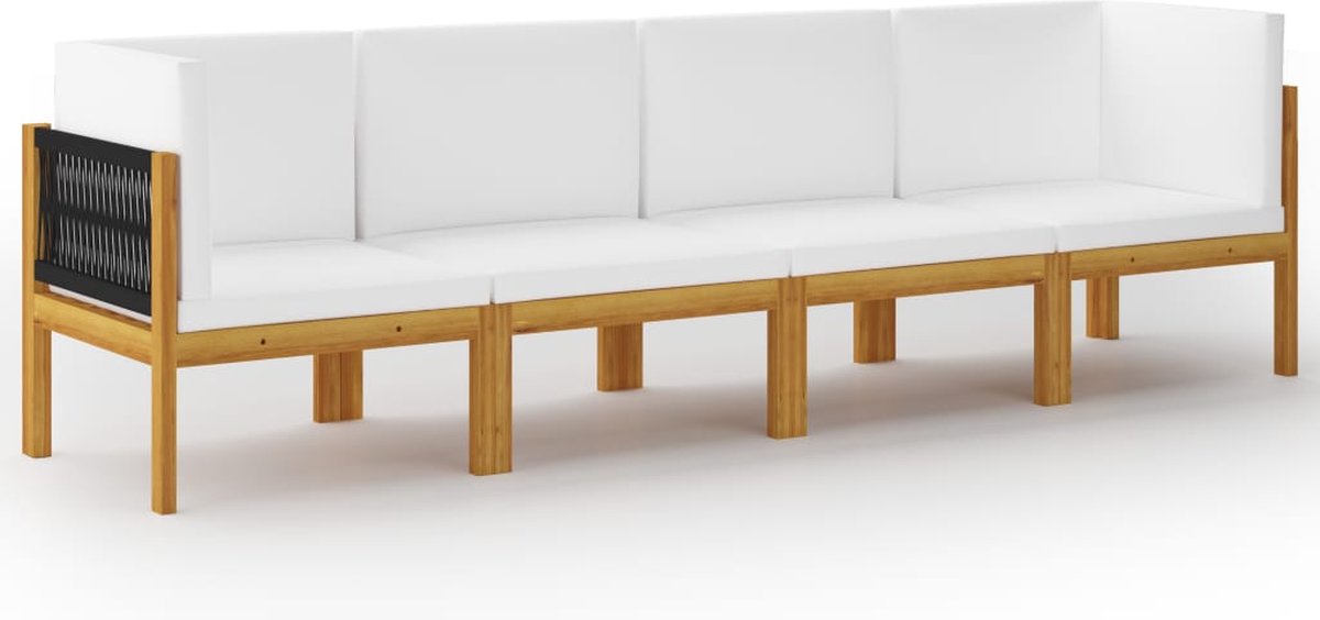 Vidaxl Tuinbank 4-zits Met Kussen Massief Acaciahout - Bruin