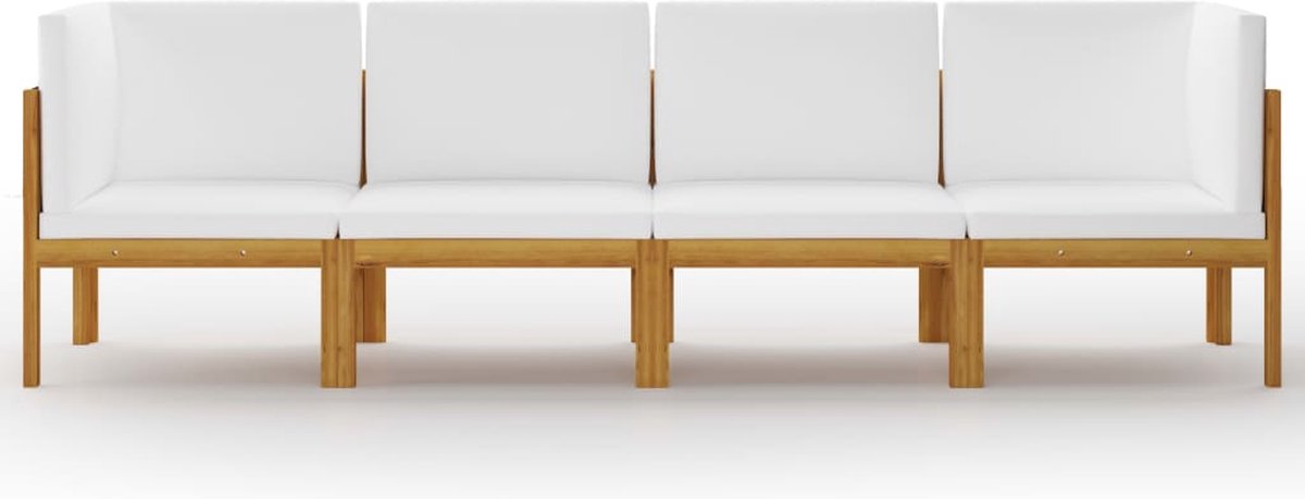 Vidaxl Tuinbank 4-zits Met Kussen Massief Acaciahout - Bruin