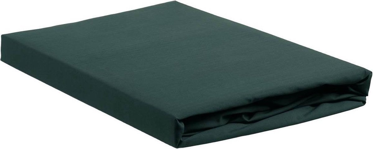 AMBIANTE Hoeslaken Katoen Dark Green-2-persoons (140x200 Cm) - Groen