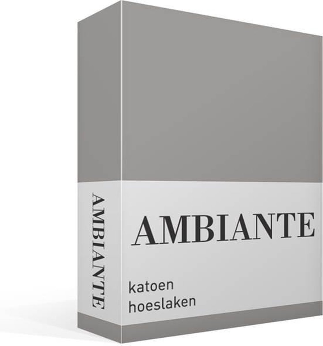 AMBIANTE Hoeslaken Katoen Grey-lits-jumeaux (180x200 Cm) - Grijs
