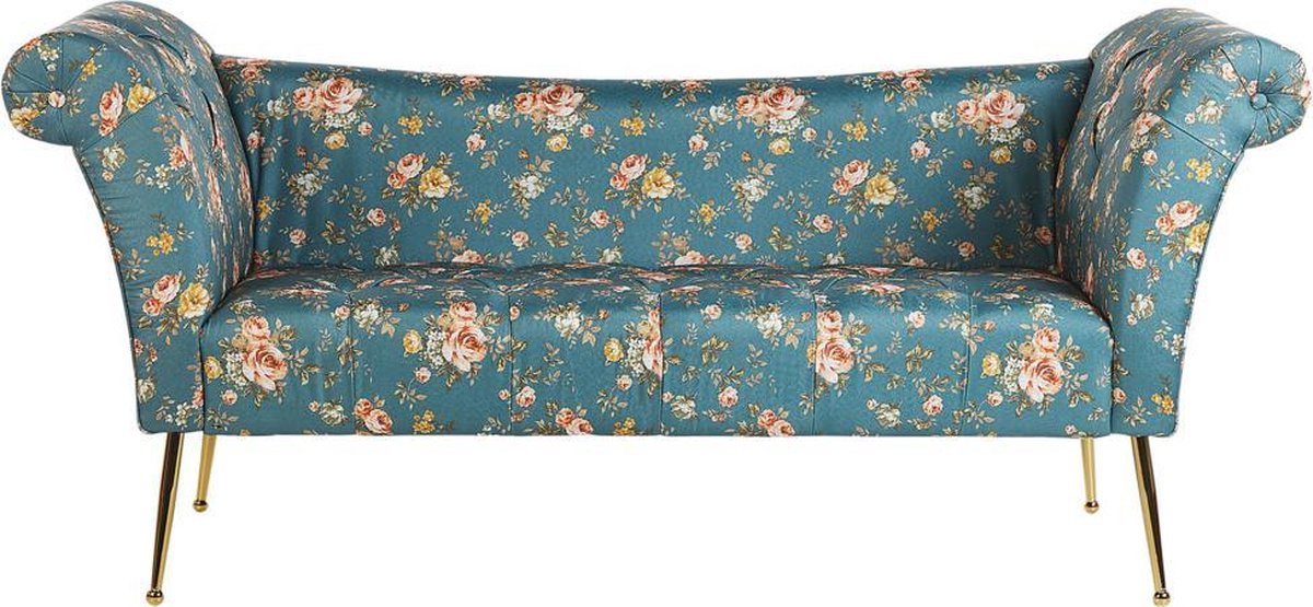 Beliani Nantilly Chaise Longue Fluweel 70 X 175 Cm - Blauw