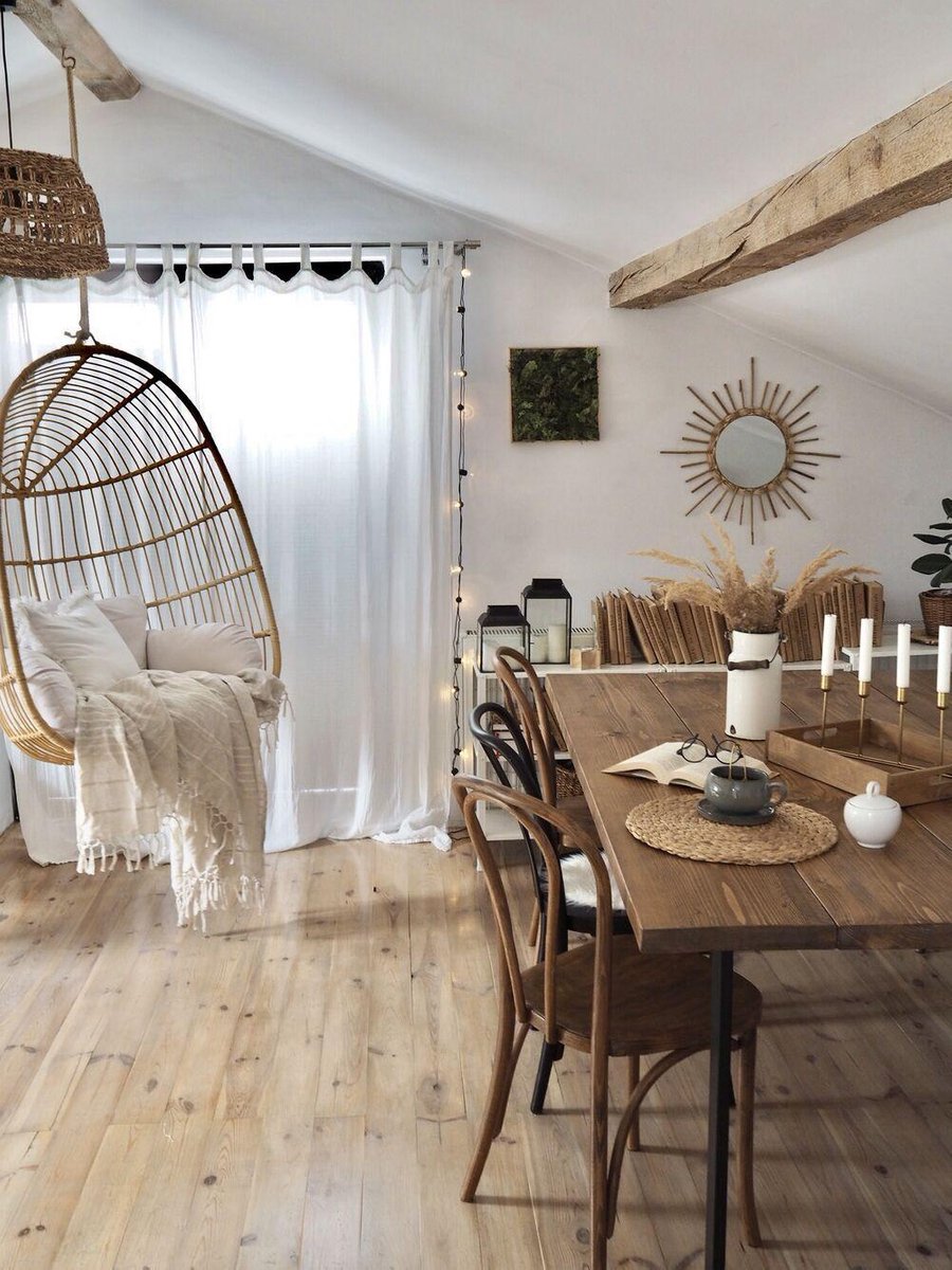 Beliani Casoli Hangstoel Pe Rotan 70 X 84 Cm - Beige