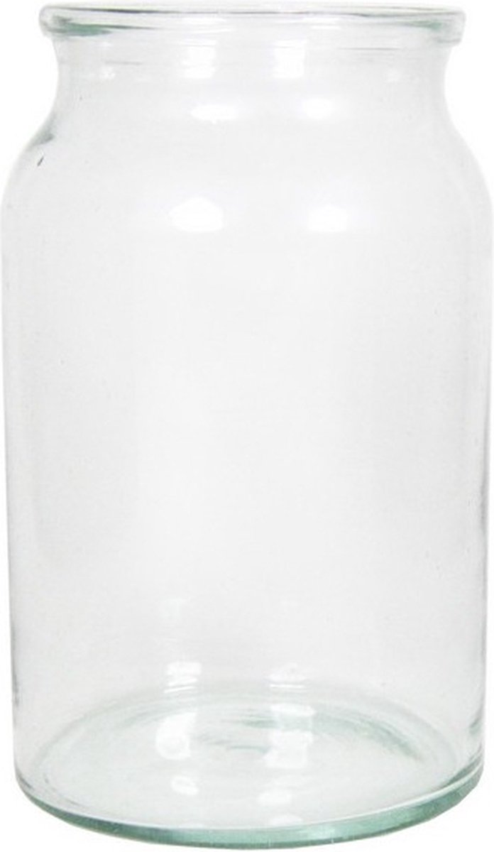 Glazen Melkbus Bloemen Vaas/vazen Smalle Hals 14.5 X 23 Cm - Transparante Bloemenvazen Van Glas