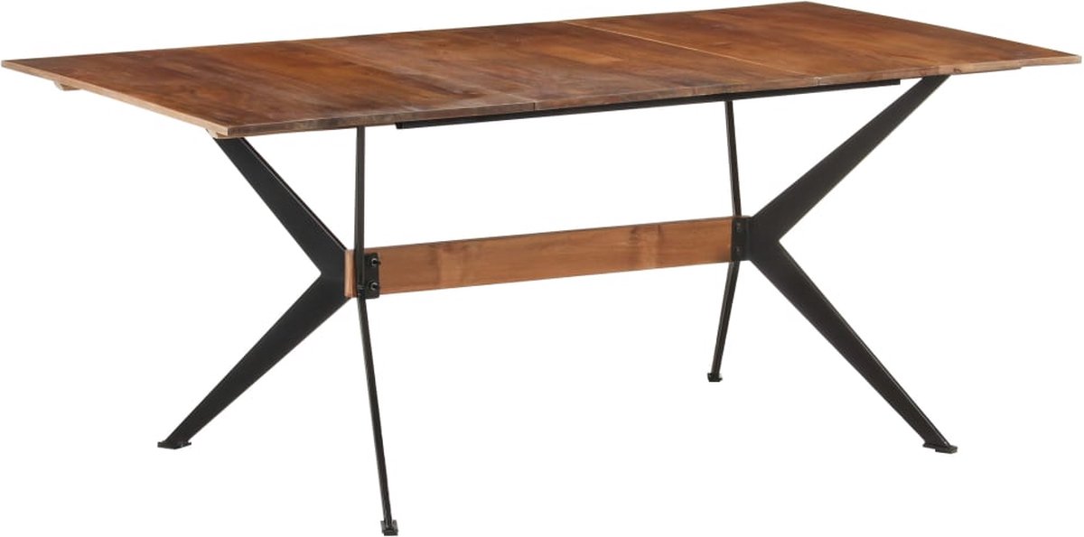 Vidaxl Eettafel 180x90x76 Cm Massief Mangohout - Bruin