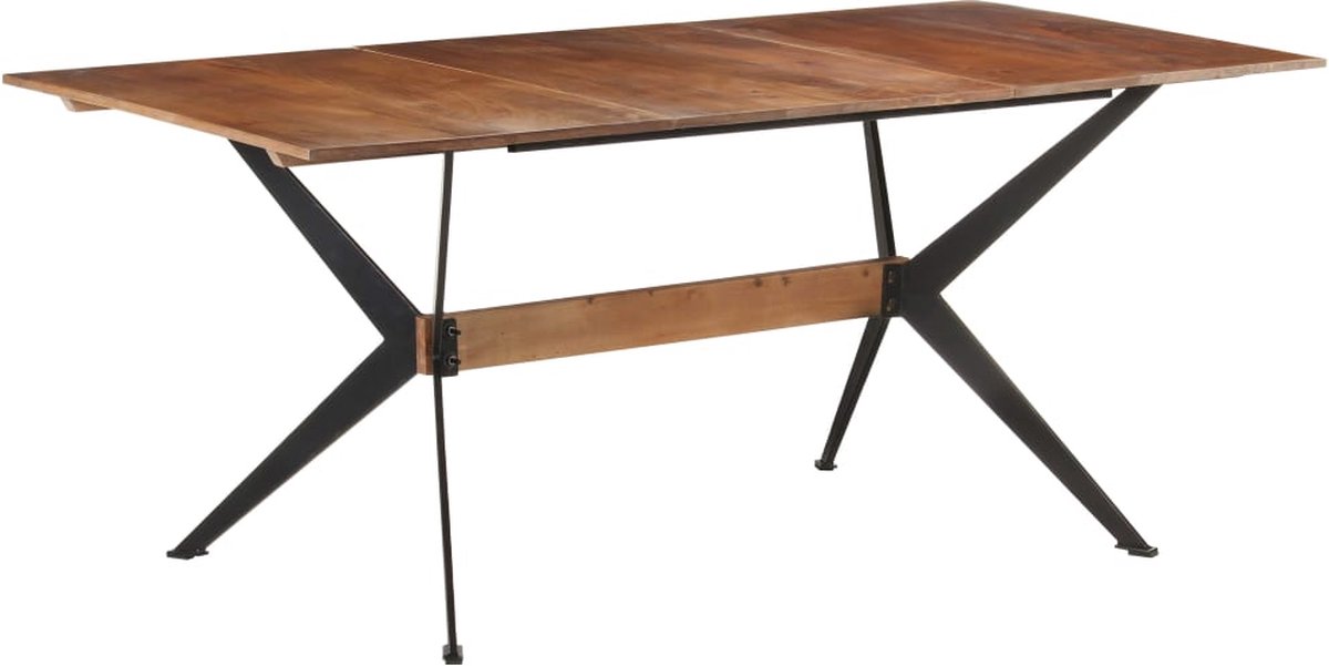 Vidaxl Eettafel 180x90x76 Cm Massief Mangohout - Bruin