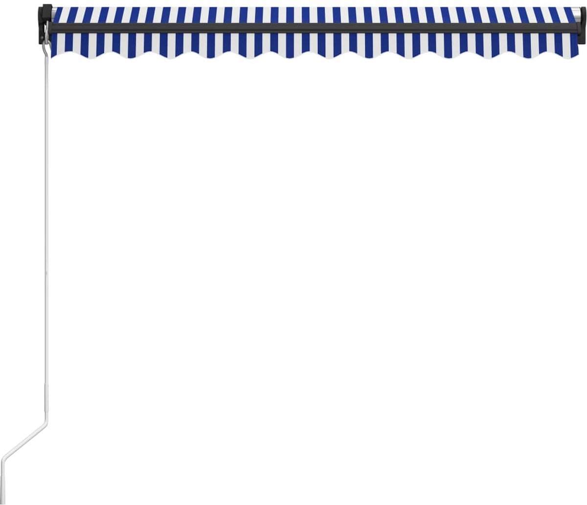 Vidaxl Luifel Handmatig Uittrekbaar 350x250 Cm En - Blauw