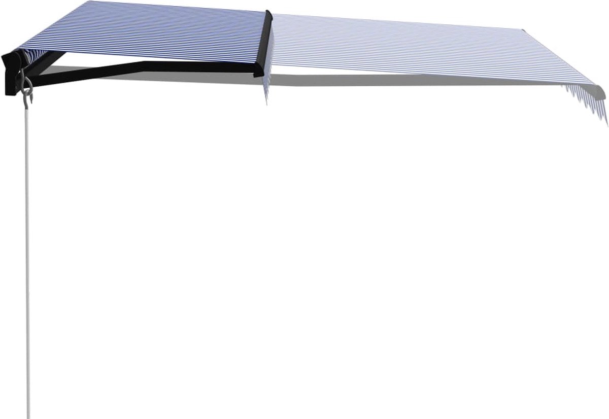 Vidaxl Luifel Handmatig Uittrekbaar 350x250 Cm En - Blauw
