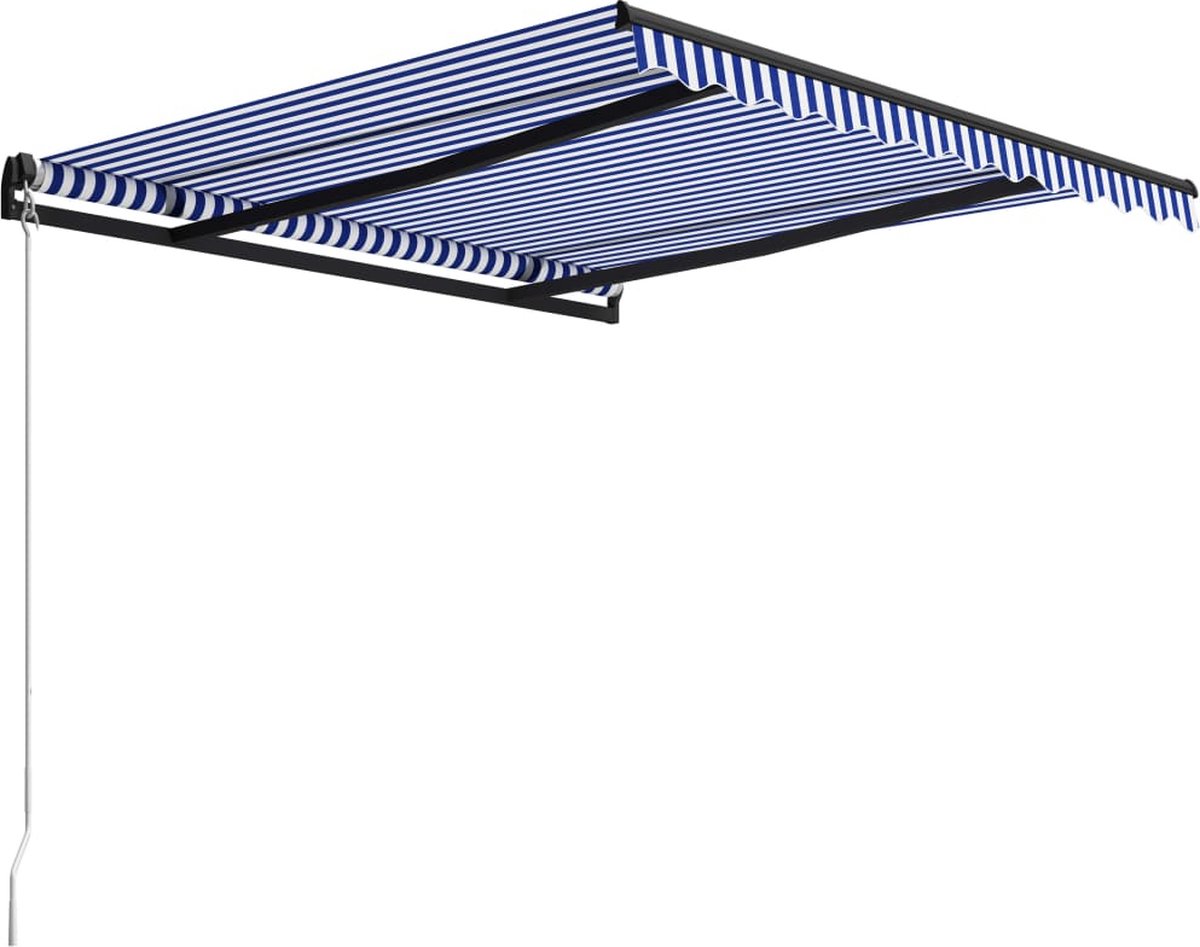 Vidaxl Luifel Handmatig Uittrekbaar 350x250 Cm En - Blauw