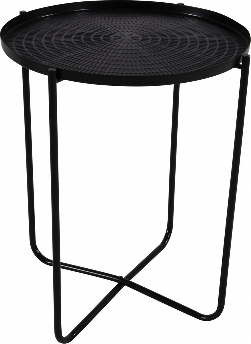 Lesli Living Set Van 2x Stuks Ronde Bijzettafel/plantenstandaard 35 En 50 Cm - Plantenhouder/plantentafel/oppottafel - Zwart