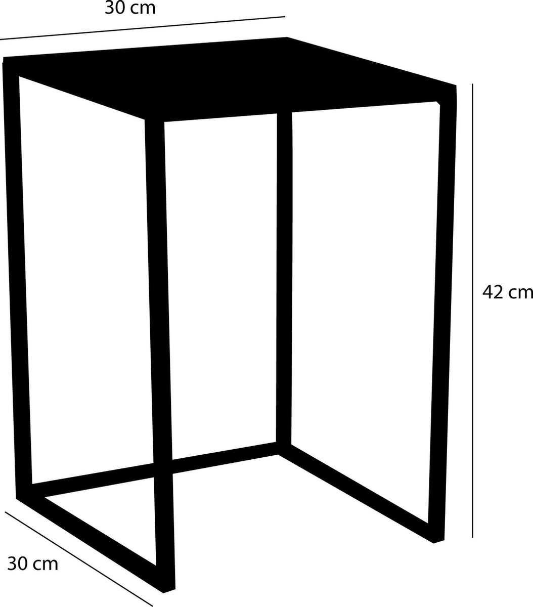 Mica Decorations Set Van 2x Bijzettafels Goa Vierkant Metaal 36/42 Cm - Home Deco Meubels En Tafels - Zwart
