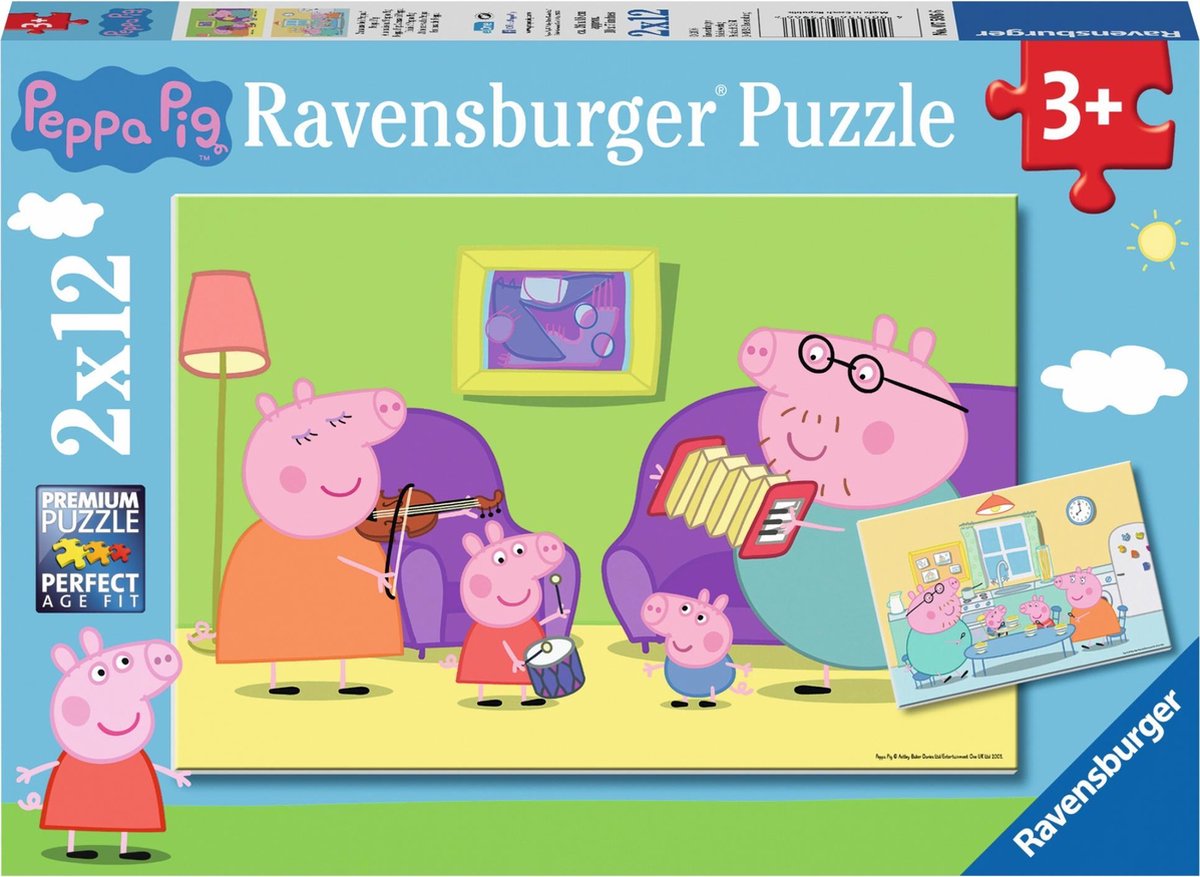 Ravensburger Peppa Pig Puzzle At Home 2x12 Stuks