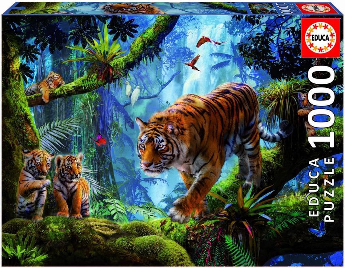 Puzzle 1000 Stukjes Tigers On The Tree