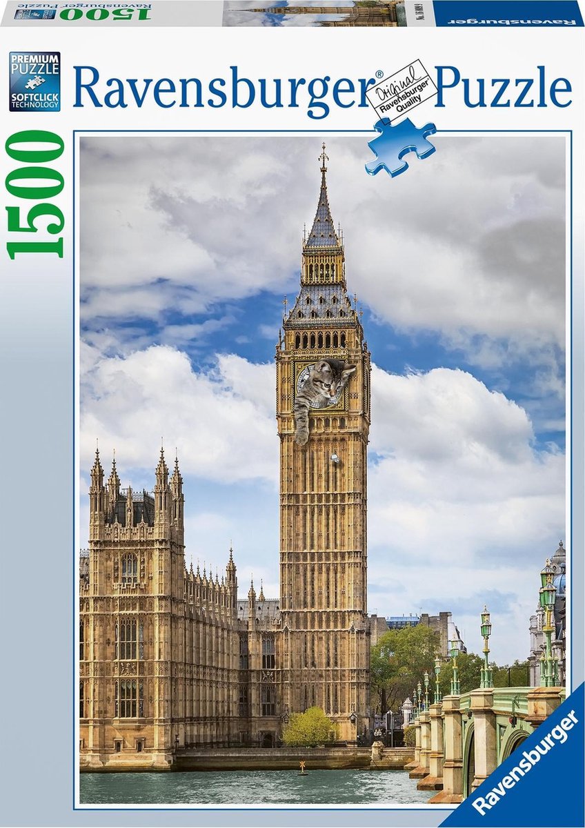 Ravensburger Puzzel 1500 P - Grappige Kat Op De Big Ben