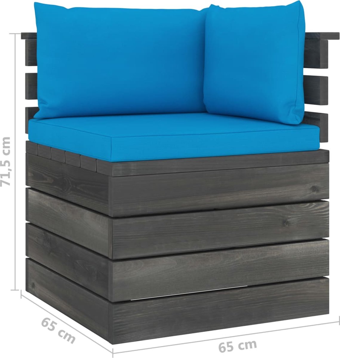 Vidaxl Tuinbank 2-zits Met Kussens Pallet Massief Grenenhout - Blauw