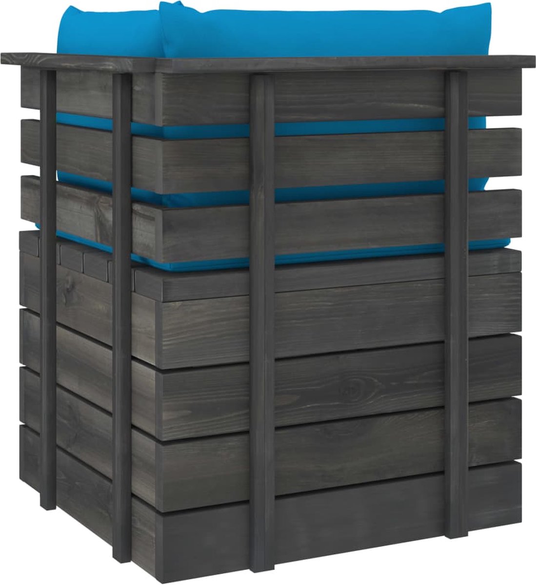 Vidaxl Tuinbank 2-zits Met Kussens Pallet Massief Grenenhout - Blauw