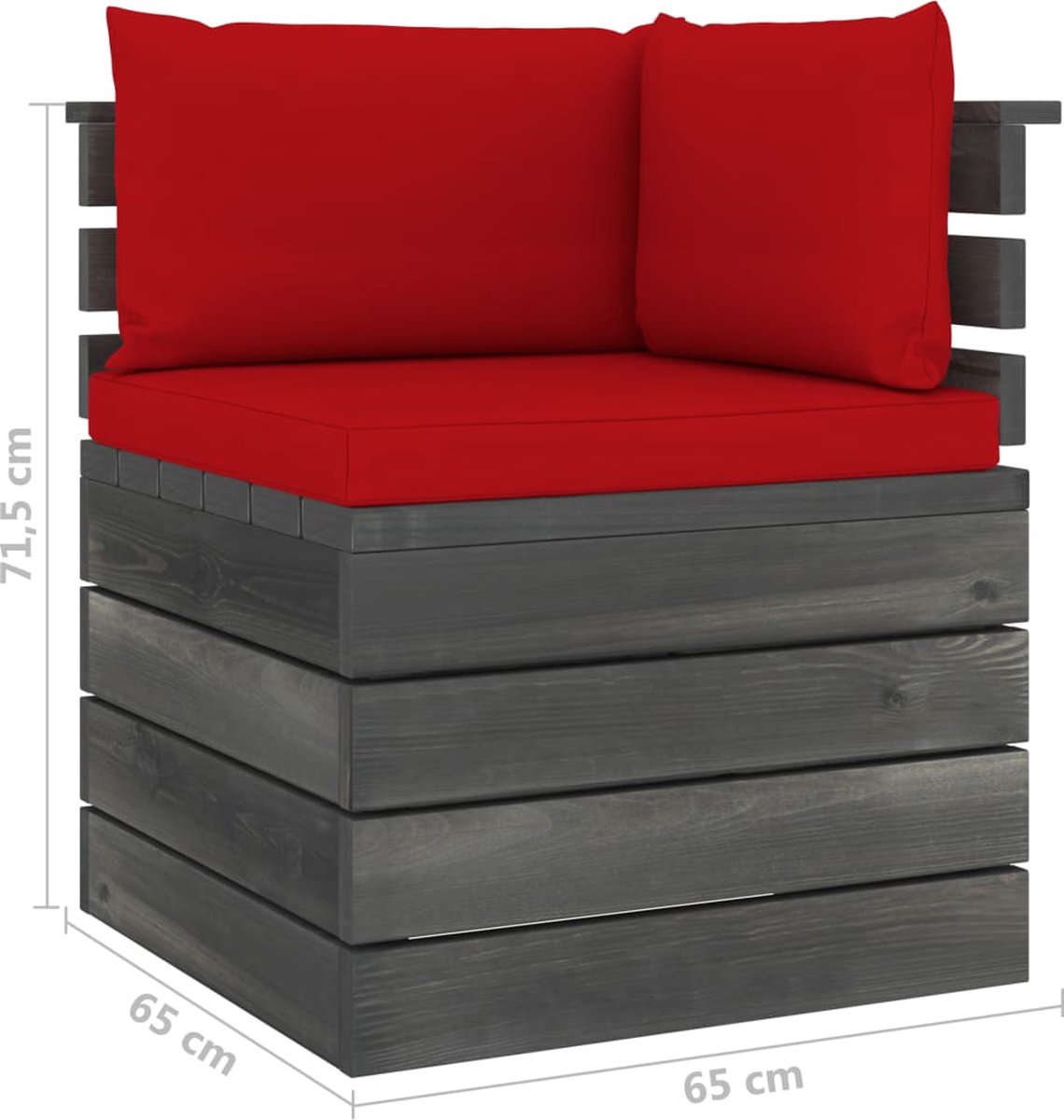 Vidaxl Tuinbank 2-zits Met Kussens Pallet Massief Grenenhout - Rood