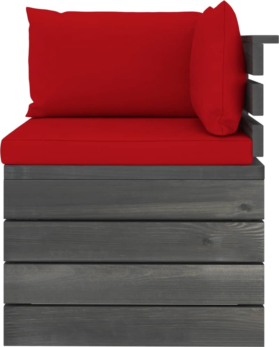 Vidaxl Tuinbank 2-zits Met Kussens Pallet Massief Grenenhout - Rood